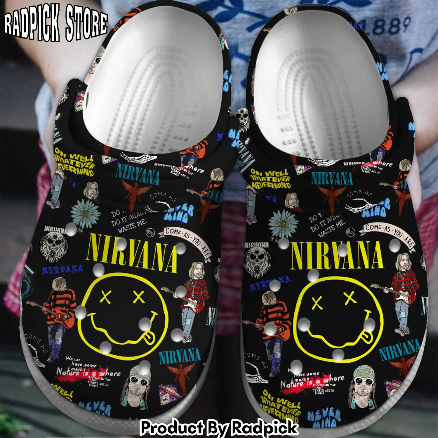 Radpick premium nirvana music clogs shoes comfortable for men women rp6522186